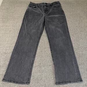 Hudson Los Angeles Washed Black Straight Leg Denim Jeans Women's Size 12 Casual